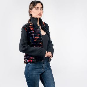 Refined Hair Cut Fox Fur Jacket with Wool Sleeve Accents – Timeless Luxury Design