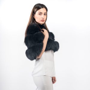 Dramatic Black Fox Fur Stole – Plush Texture, Authentic Craftsmanship
