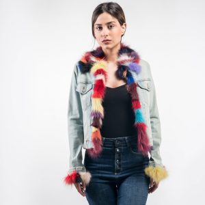 Schicke Jeansjacke mit Fuchspelzbesatz - mühelose Eleganz