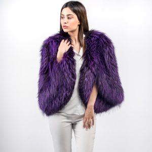 Raffinierte lila Arzante Fuchs Pelz Stola - Elegantes Naturpelz Statement Stück
