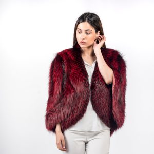 Strahlend rote Arzante Fuchs Pelz Stola - 100% Naturpelz Eleganz