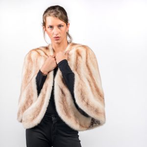 Luxurious Brown Gross Mink Fur  Stole – Bold Texture, Genuine Fur