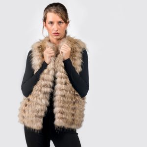 Auffällige Finn Raccoon Fur Weste - Zeitloses Statement aus Naturpelz