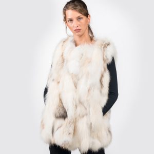 Golden Island Fox Fur Vest – Radiant Natural Fur Luxury