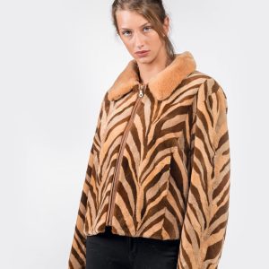 Luxurious Velvet Mink Fur Jacket with Zip Closure – Authentic Style