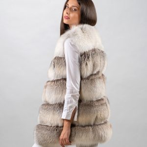 Elegant Fawn Light Fox Fur Vest – Soft Luxury in Genuine Fur