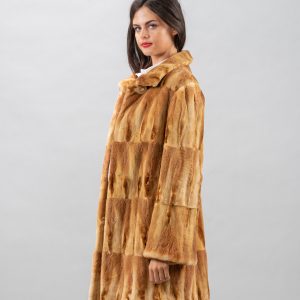 Tailored Warmth Camel Fox Fur Jacket – Minimalist Real Fur Perfection