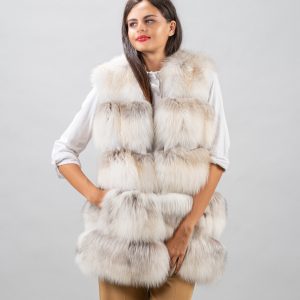 Whisper Fawn Fox Fur Vest – Soft-Toned Luxury Statement