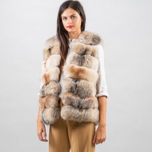 Amber Luxe Gross Fox Fur Vest – 100% Real Fur Brilliance