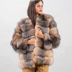 Amber Glow Gross Fox Fur Jacket – Premium Natural Gold Fur Statement