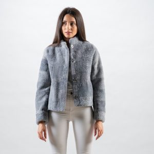 Shadow Mist Grey Sheepskin Jacket – Bold Cut, Soft Comfort