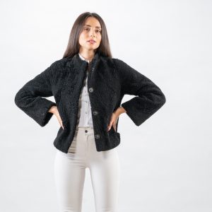 Shadow Luxe Sheepskin Jacket – Cropped Black Power Style