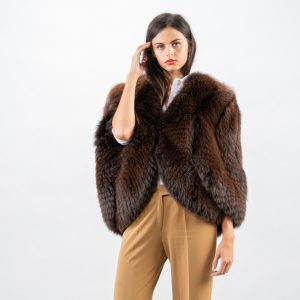 Elegant Brown Fox Fur Wrap
