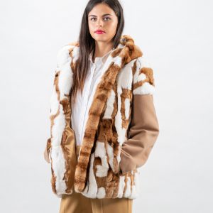 Elegant Hooded Orylag Fur Jacket