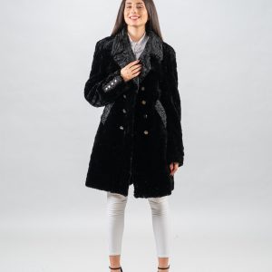Sophisticated Black Velvet Mink Fur Coat