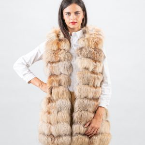 Natural Golden Island Fox Fur Vest
