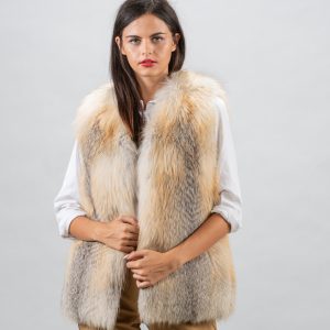 Authentic Golden Island Fox Fur Vest