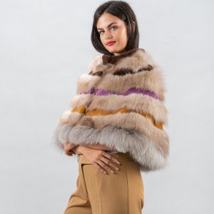 Multi-Hue Fox Fur Stole