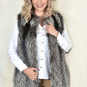 Opulent Silver Fox Fur Vest