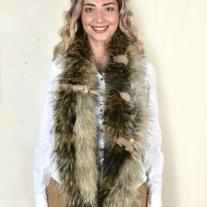 Natural Fin Raccoon Fur Scarf