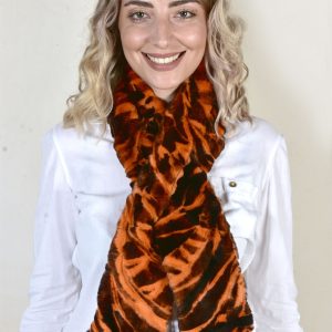 Samt Nerzschal in Orange Farbe