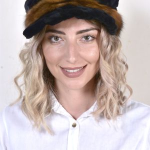 Schwarzer Samt Nerz Hut