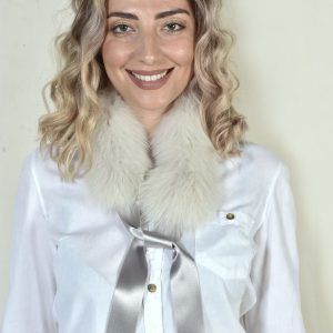 Soft Cream Fox Fur Neckband