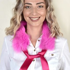 Delicate Pink Fox Fur Collar for Women