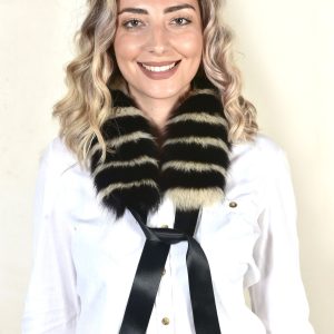 Black & Beige Real Fox Fur Neckband