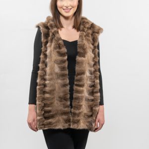 Hooded Sable Fur Vest