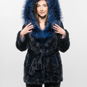 Blaue Nerz Pelzjacke