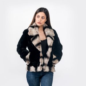Black Velvet Mink Fur Jacket