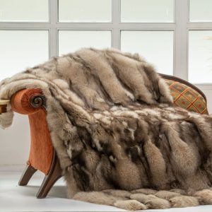Blaufuchs Pelzdecke in Farbe Beige