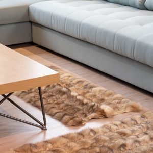 Elegant Crystal Frost Fox Fur Area Carpet – Sparkling Luxury & Soft Warmth