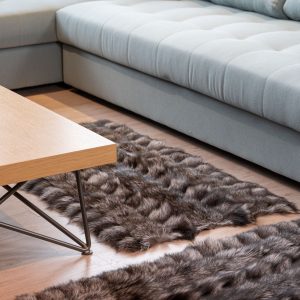 Luxurious Silver Fox Fur Area Rug-Ultimate Softness & Style