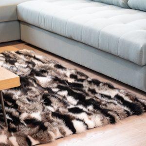 Opulent Real Fox Fur Rug – Natural Warmth for Modern Spaces"