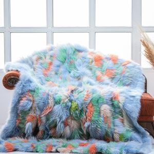 Premium Scandinavian Finn Raccoon Fur Throw Blanket – Ultimate Cozy Luxury