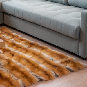 Authentic Canadian Red Fox Fur Rug – Bold Color, Ultimate Comfort