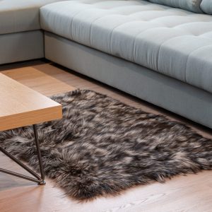 Premium Silver Fox Fur Carpet – Plush, Wild, and Refined