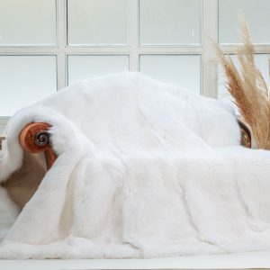 Shadow Fox Fur Throw Blanket