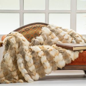 Golden Island Fox Fur Throw Blanket