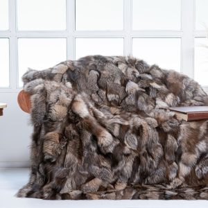 Crystal Frost Fox Fur Blanket