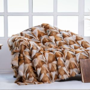 Nordamerikanischer Rotfuchs Pelz Kuscheldecke
