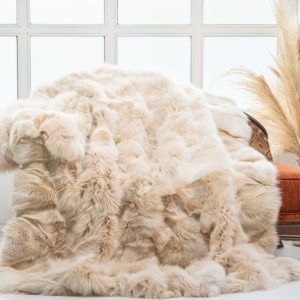 Creme Schatten Fuchs Pelz Decke
