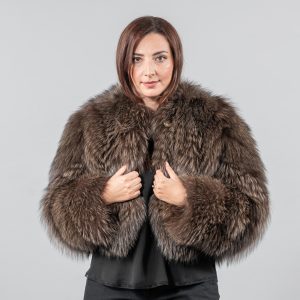 Elite Café Blue Frost Fox Fur Jacket – Timeless Natural Beauty