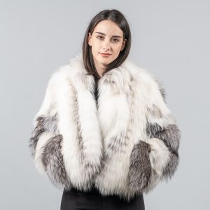 Exclusive Platina Fox Fur Short Jacket