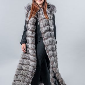 Imperial Silver Fox Fur Long Vest – Unmatched Power & Luxury