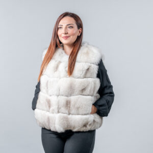 Luxury Natural Blue Fox Short Vest – Timeless Fur Elegance