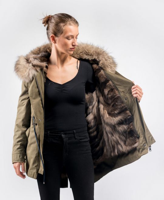 Damen Winterjacke mit Innenfutter Zobel