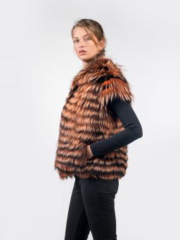 Orange Arzante Fox Fur Vest